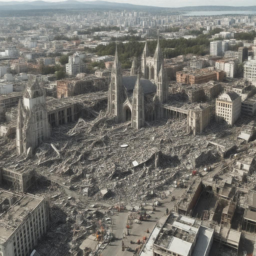 AI-created image of 2011 Christchurch earthquake
