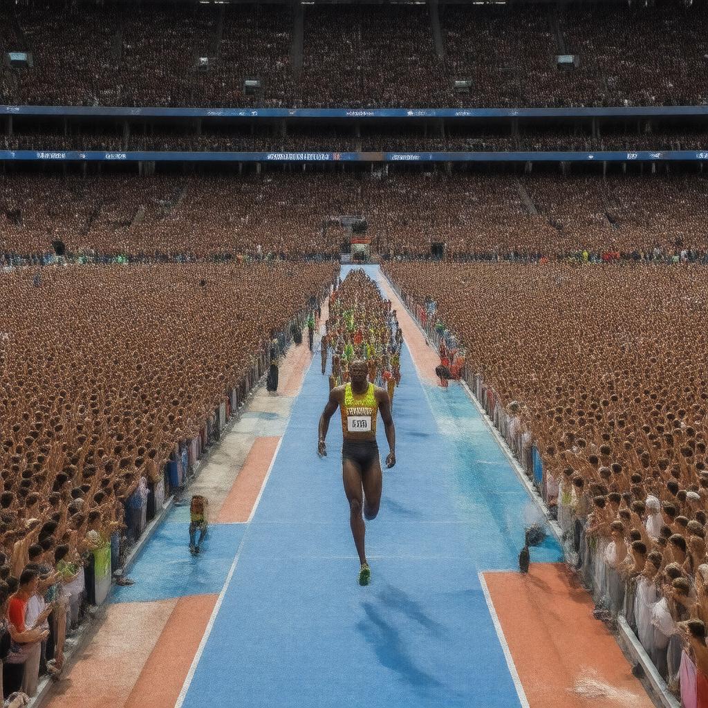 AI-created image of 2012 London 100m