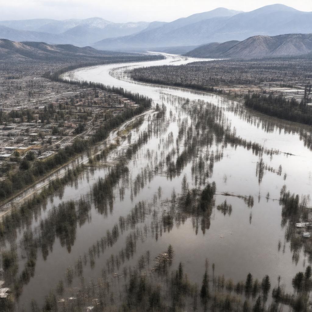 AI-created image of 2013 Colorado floods
