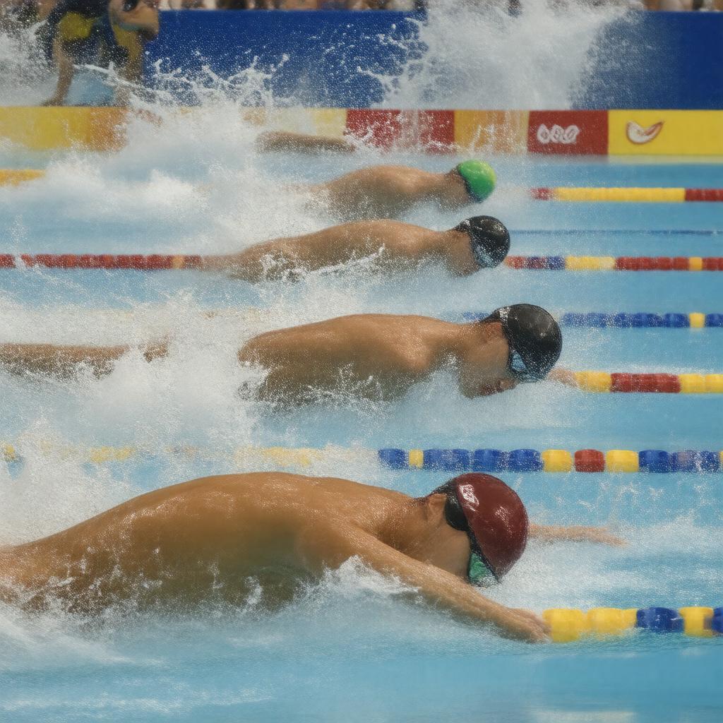 Click to view larger image AI-created image of 2016 Rio 400m freestyle