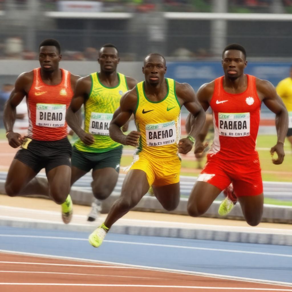 AI-created image of 2016 Rio 4x100m relay