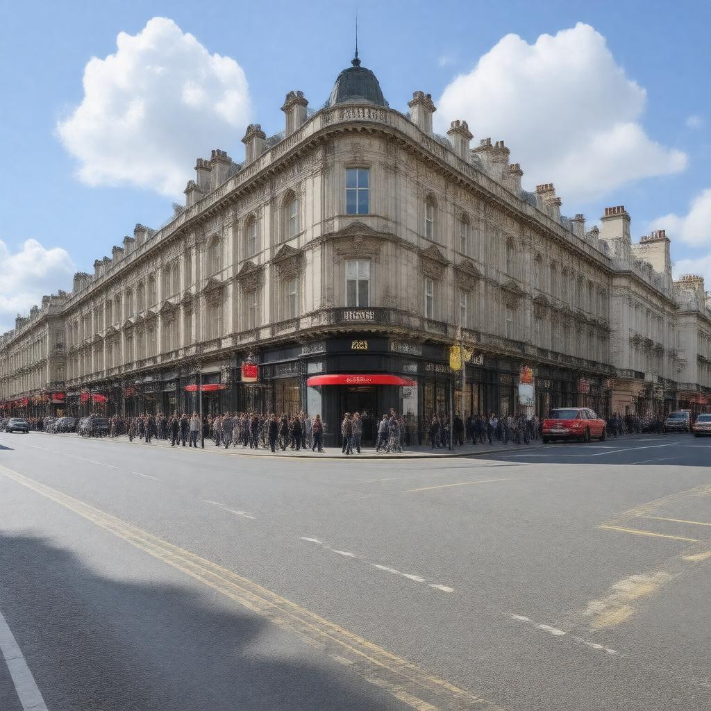 AI-created image of 24-26 Leicester Square, London, WC2H 7JY, UK