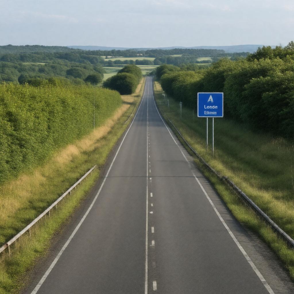 AI-created image of A1 road (Great Britain)