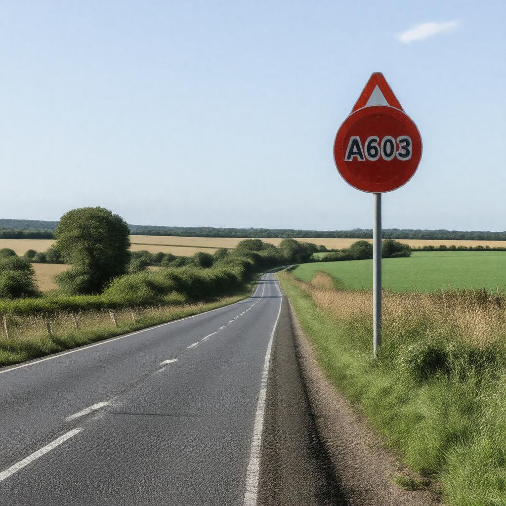 AI-created image of A603 road