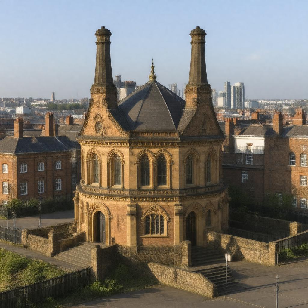 AI-created image of Abbey Mills Pumping Station