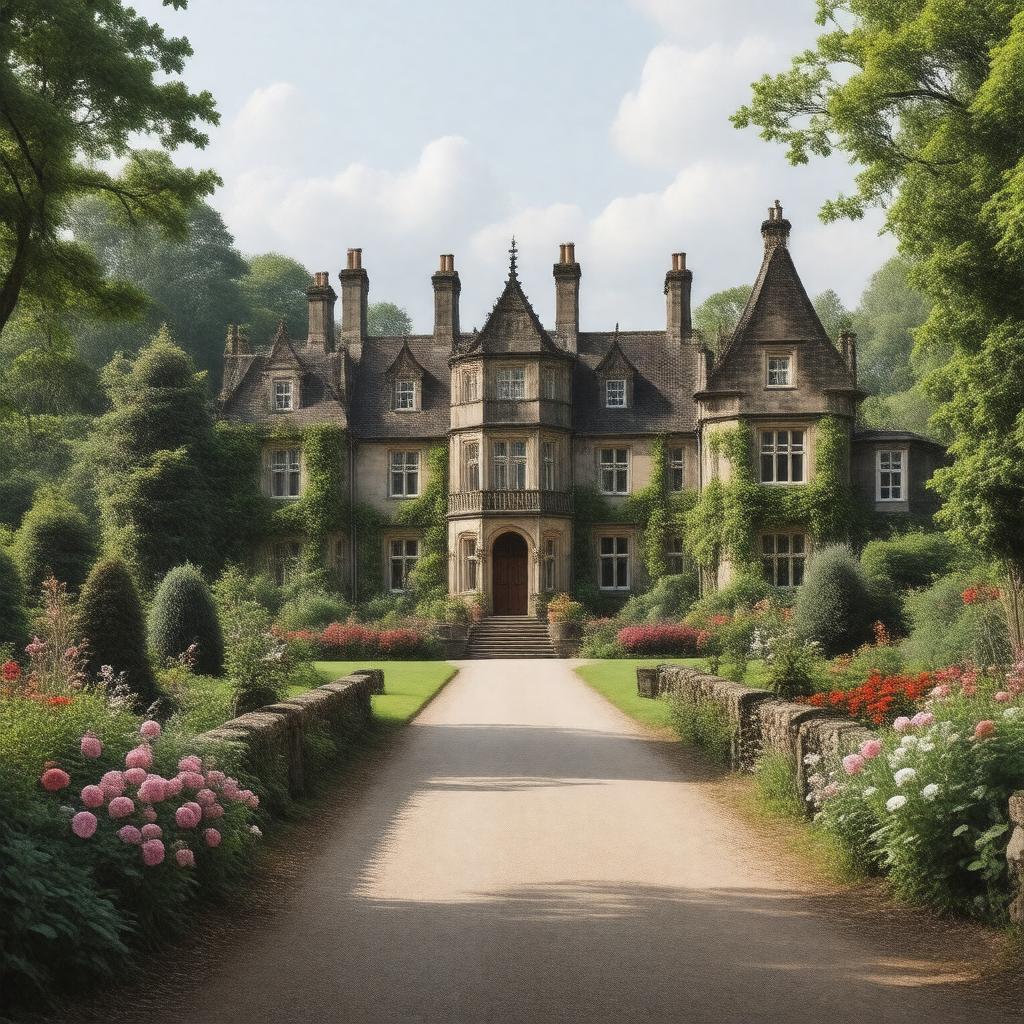 Click to view larger image AI-created image of Abbotsford, Roxburghshire