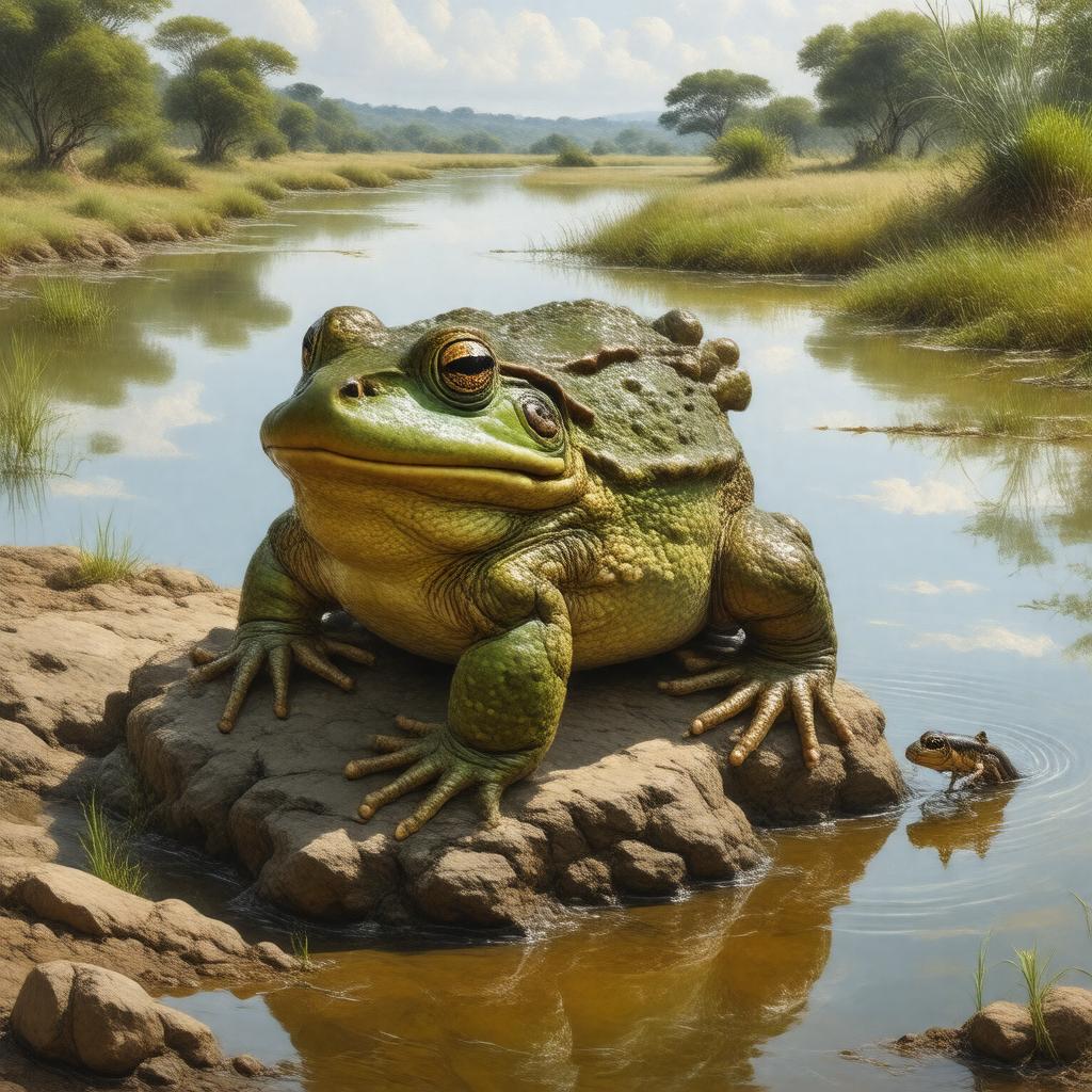 AI-created image of African bullfrog