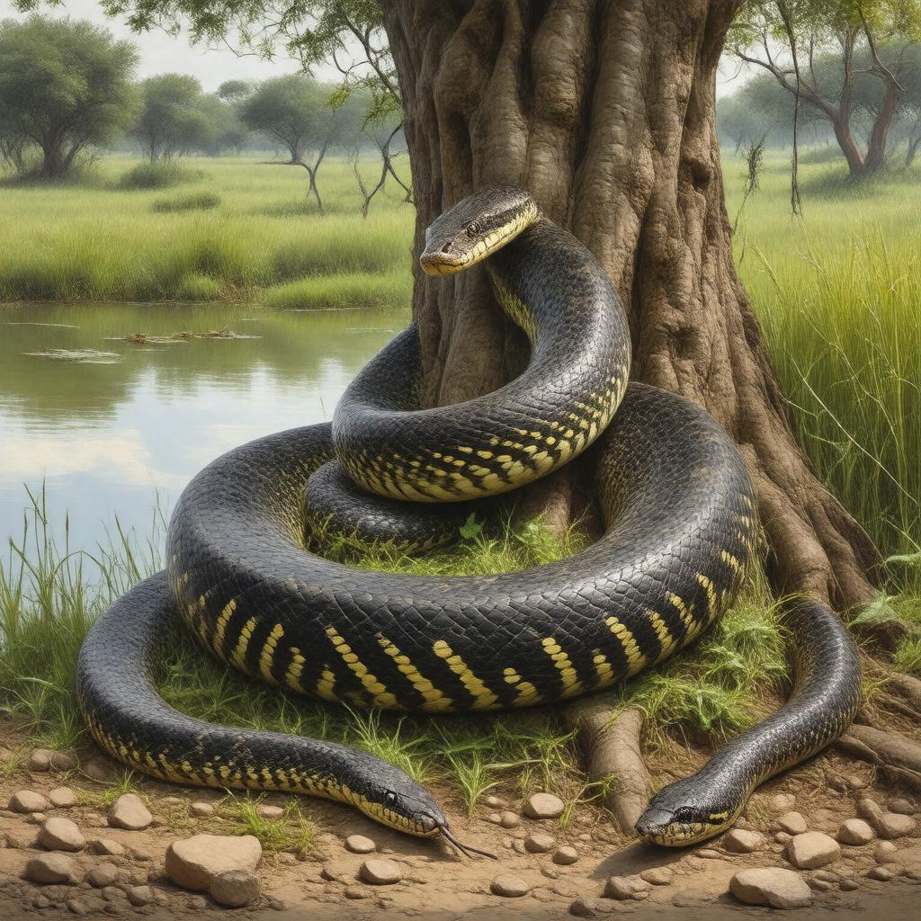 AI-created image of African rock python