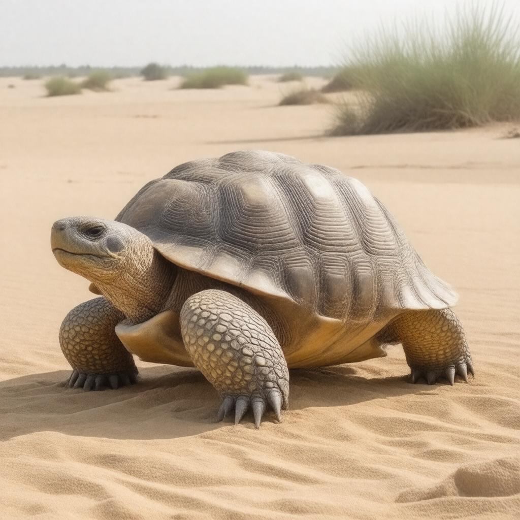 AI-created image of African spurred tortoise