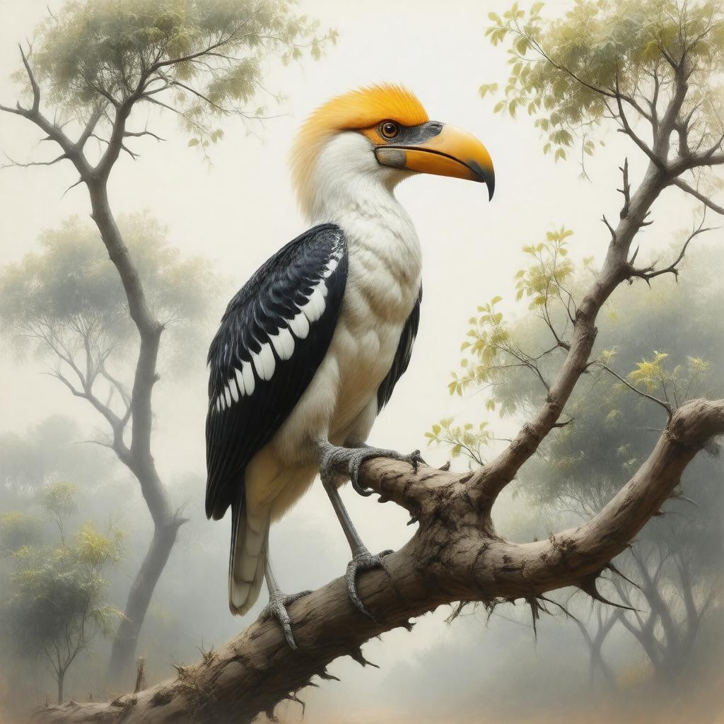 AI-created image of African yellow-billed hornbill