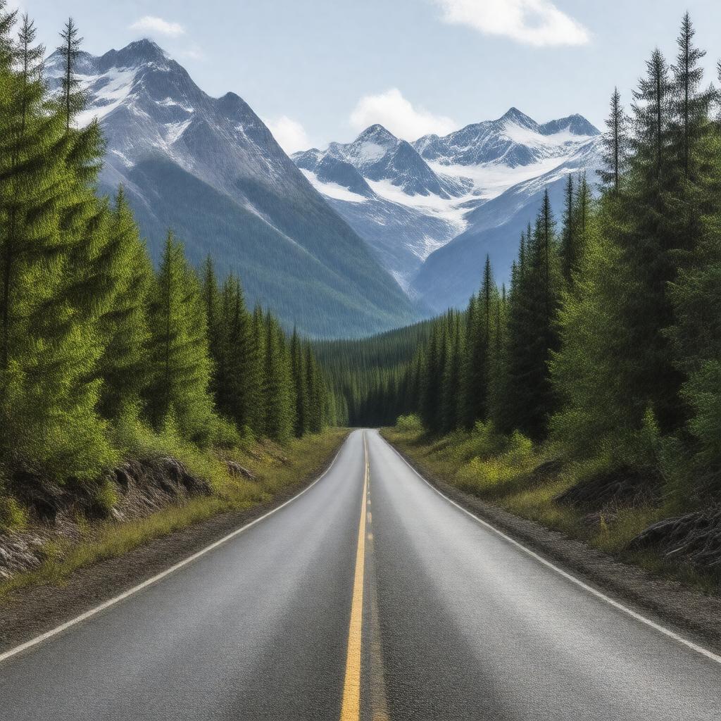 Click to view larger image AI-created image of Alaska Scenic Byway