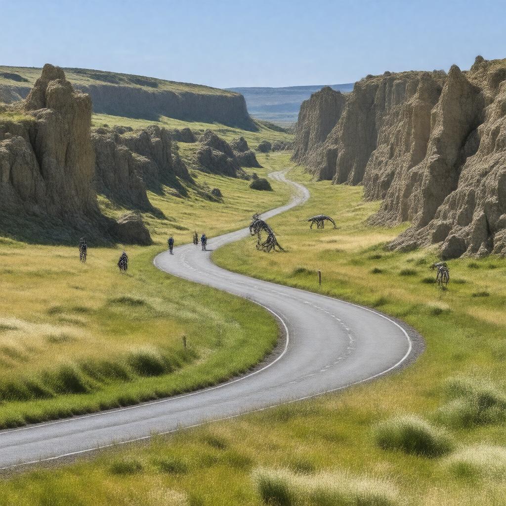 Click to view larger image AI-created image of Alberta's Dinosaur Trail