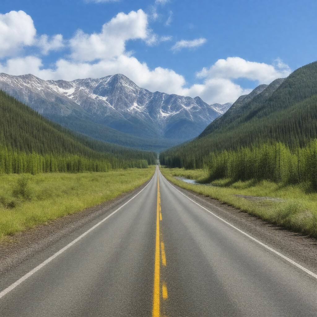 Click to view larger image AI-created image of Alcan Highway