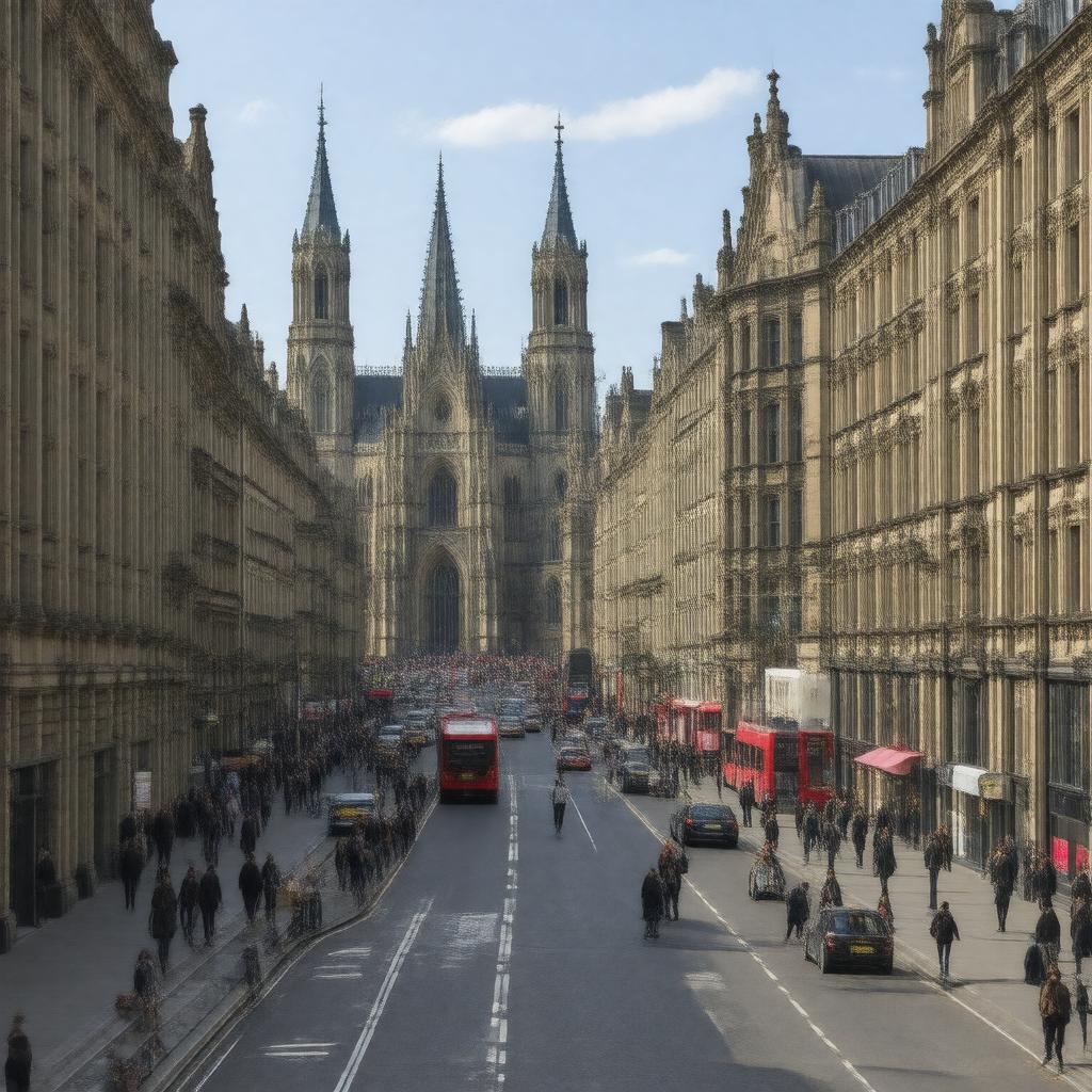 AI-created image of Aldgate High Street, London, E1 7AA, United Kingdom