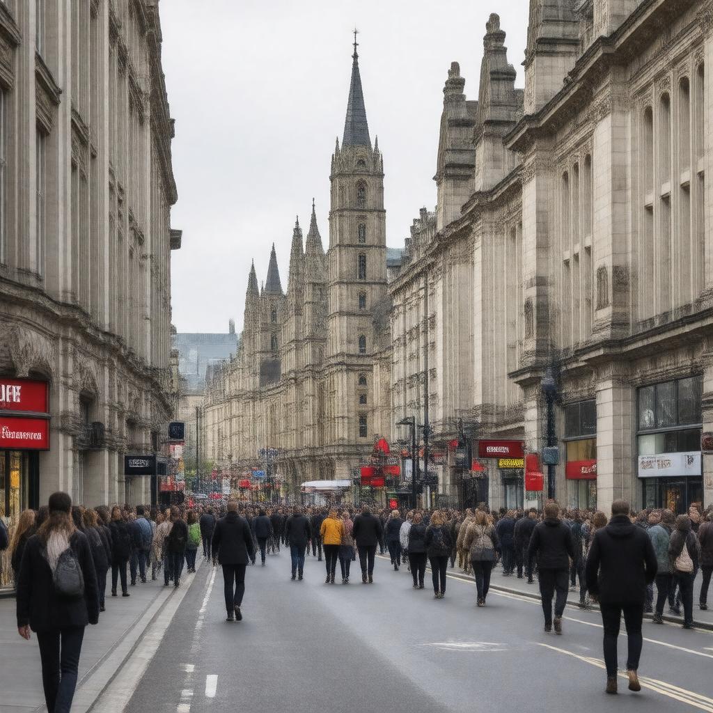 Click to view larger image AI-created image of Aldgate, London, England