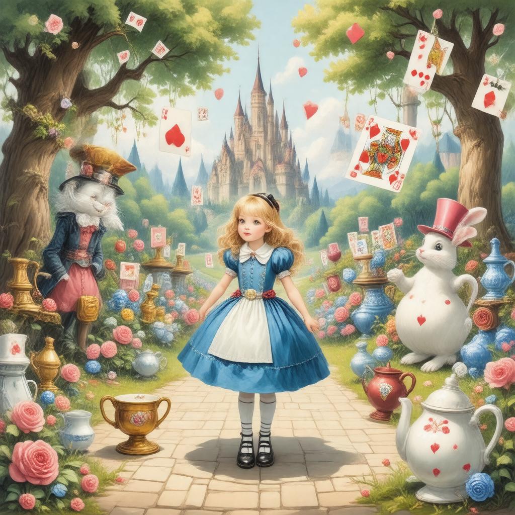 AI-created image of Alice in Wonderland (children's cartoon)