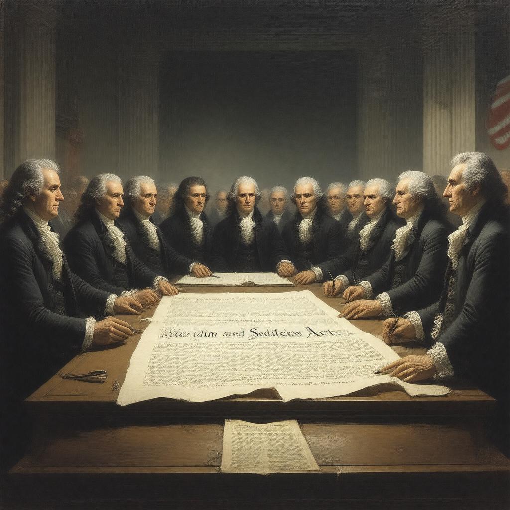 Click to view larger image AI-created image of Alien and Sedition Acts