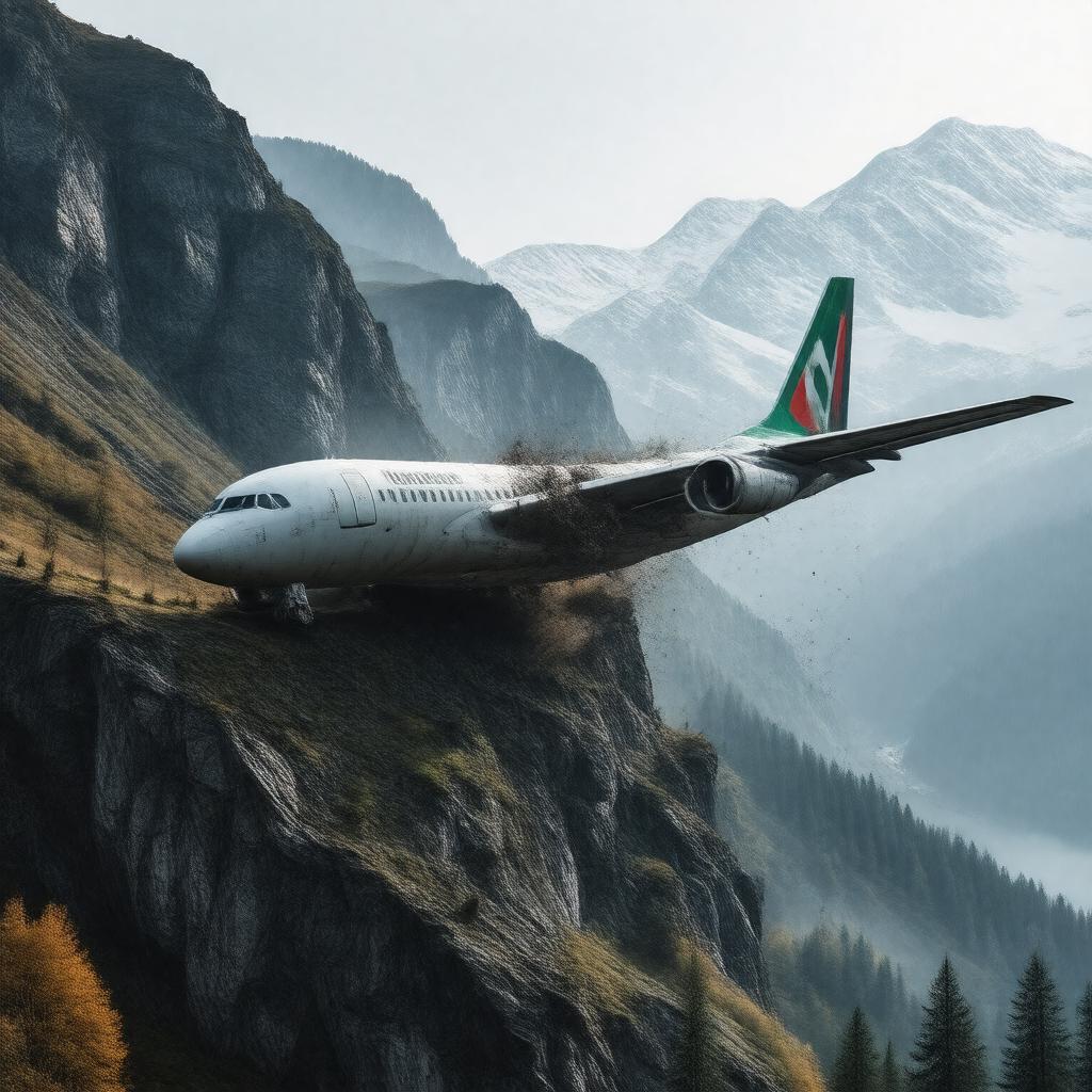 Click to view larger image AI-created image of Alitalia Flight 404 crash (1990)