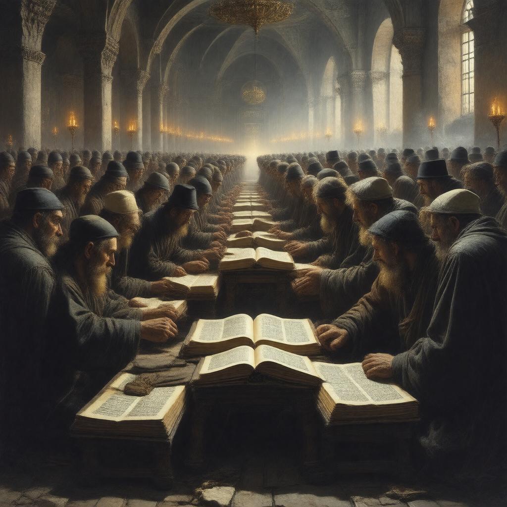 AI-created image of All-night Torah study (Tikkun Leil Shavuot)