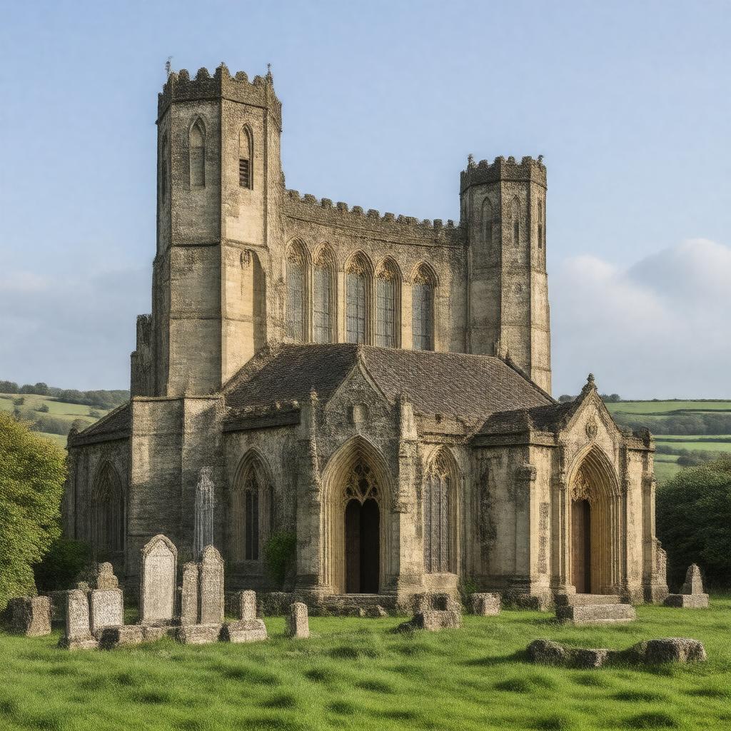 AI-created image of All Saints' Church, Harewood