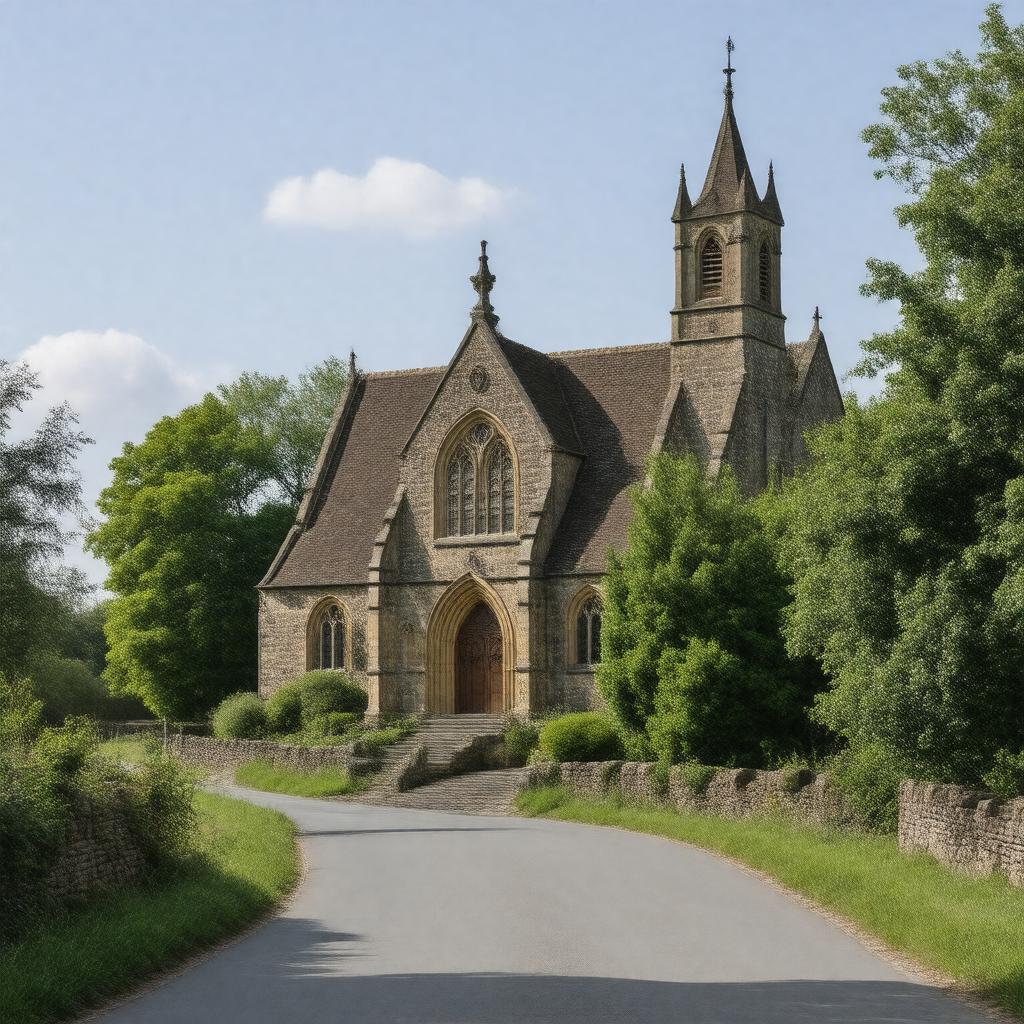 AI-created image of All Saints' Church, Laleham