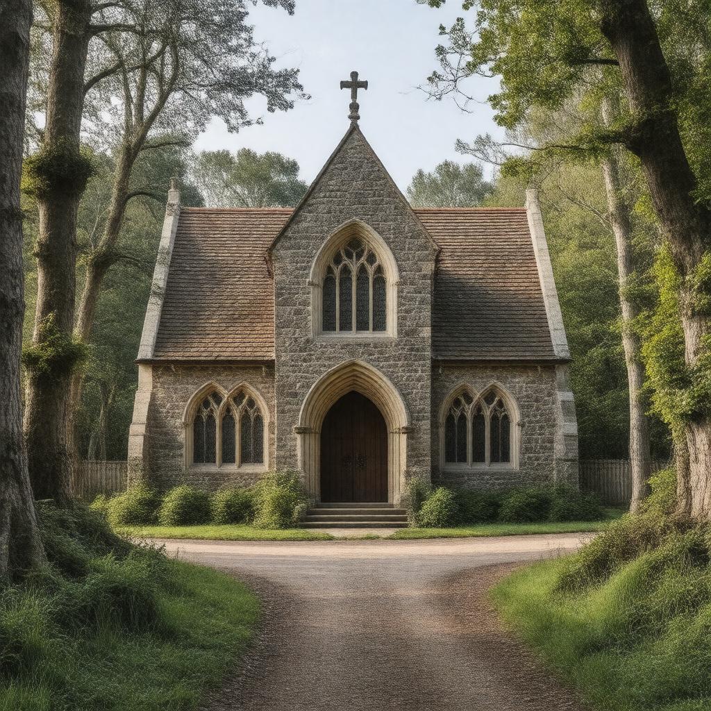 Click to view larger image AI-created image of All Saints Church, Minstead, Hampshire, England