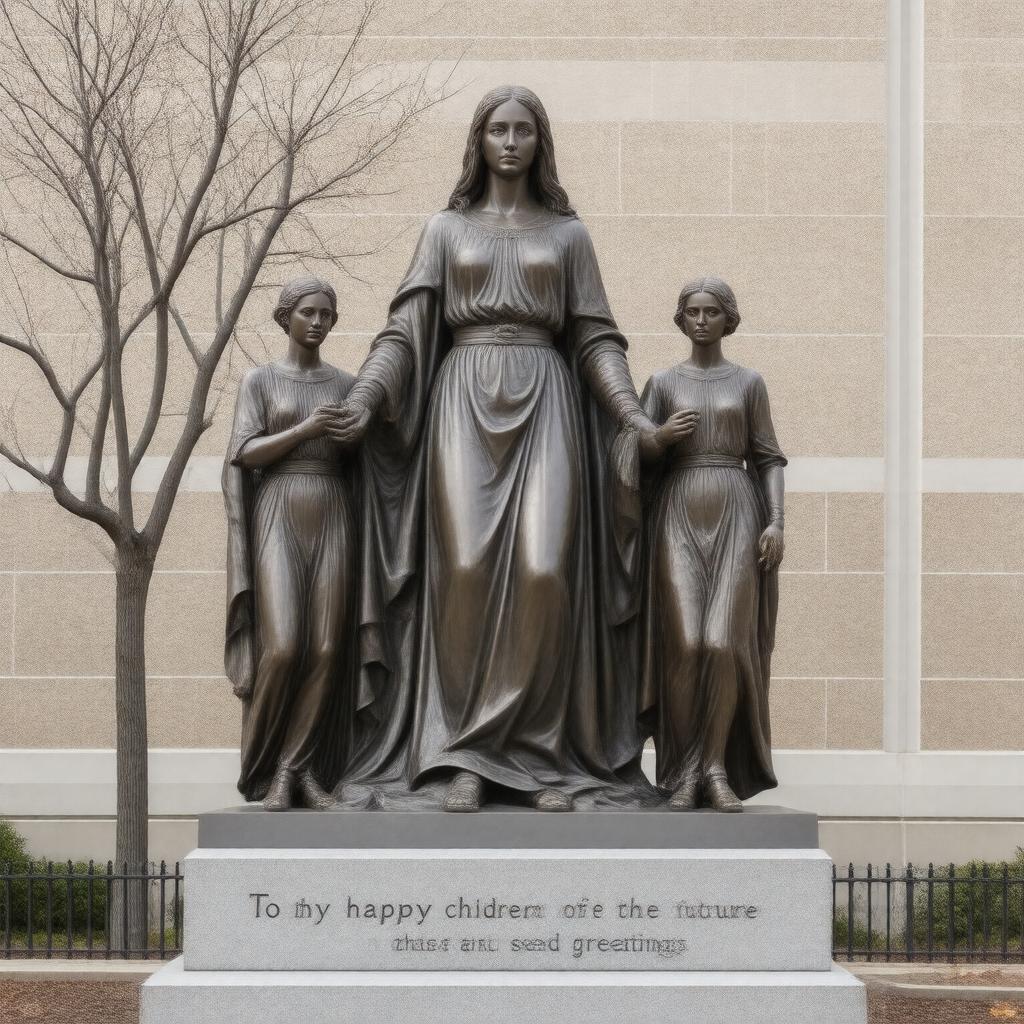 AI-created image of Alma Mater statue