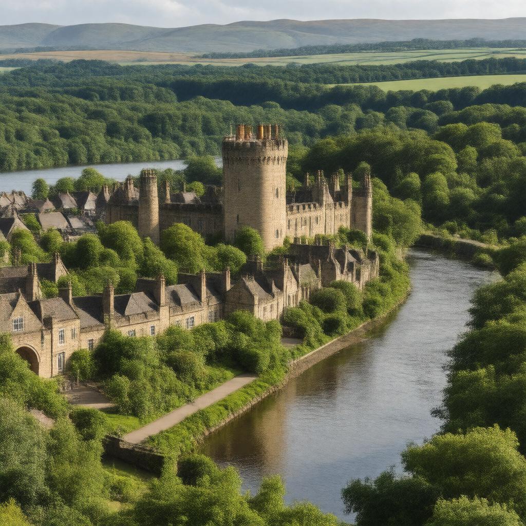 Click to view larger image AI-created image of Alnwick, Northumberland, England