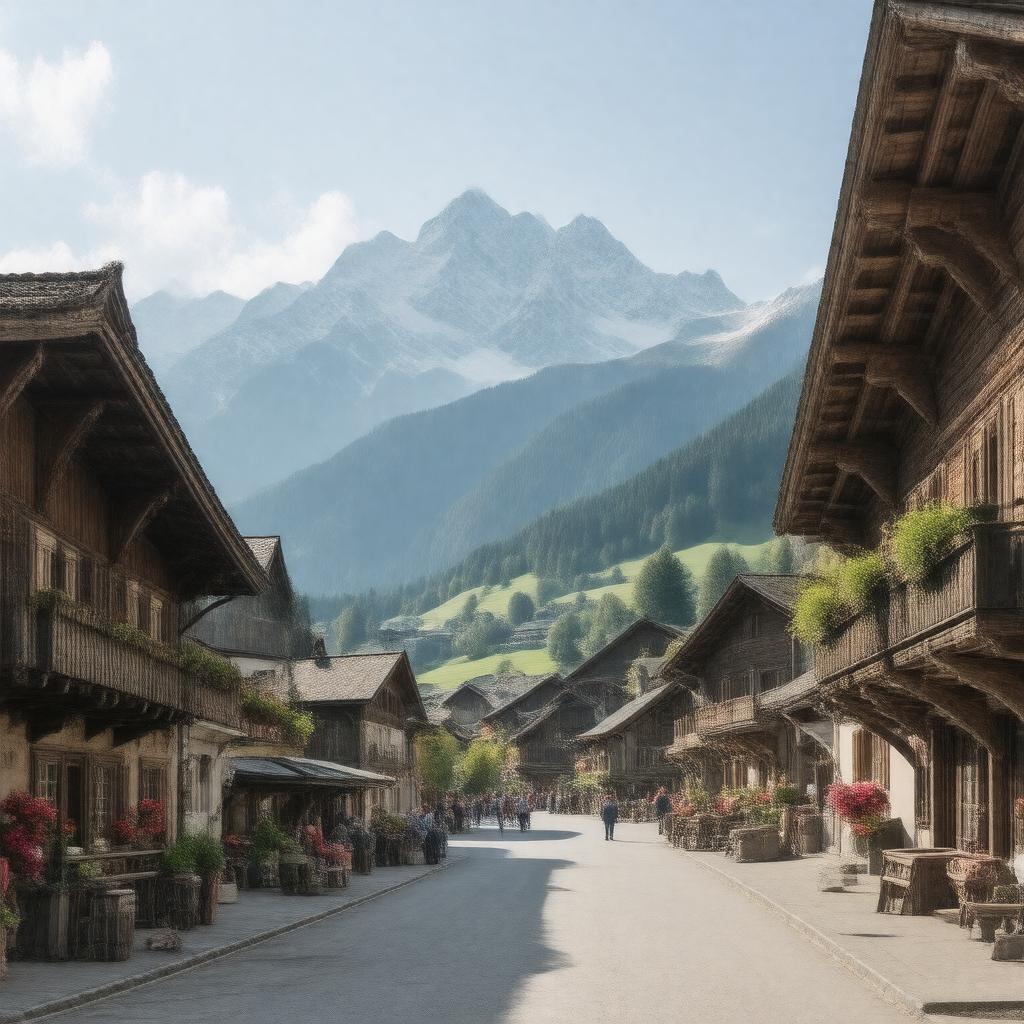 Click to view larger image AI-created image of Alpbach, Austria