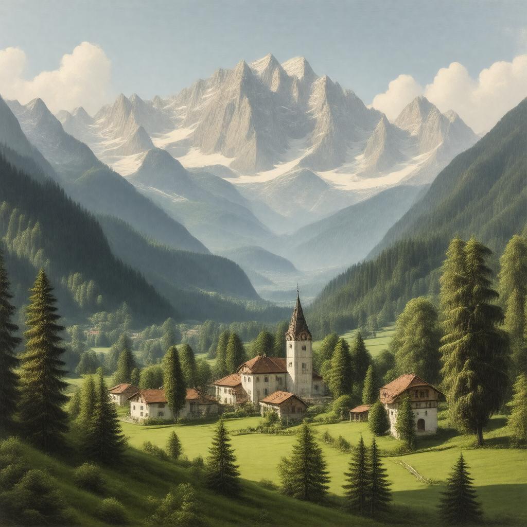 Click to view larger image AI-created image of Alps and Sanctuaries of Piedmont and the Canton Ticino