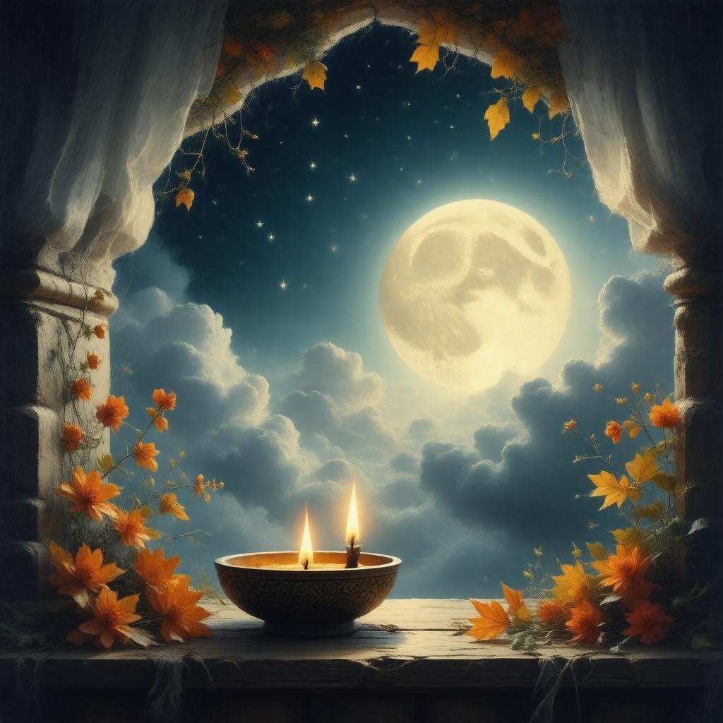 AI-created image of Amavasya (new moon) of Kartika month