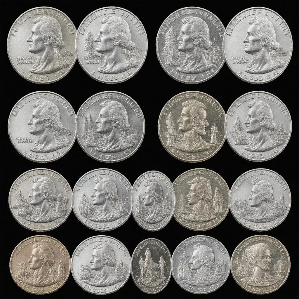 Click to view larger image AI-created image of America the Beautiful quarters