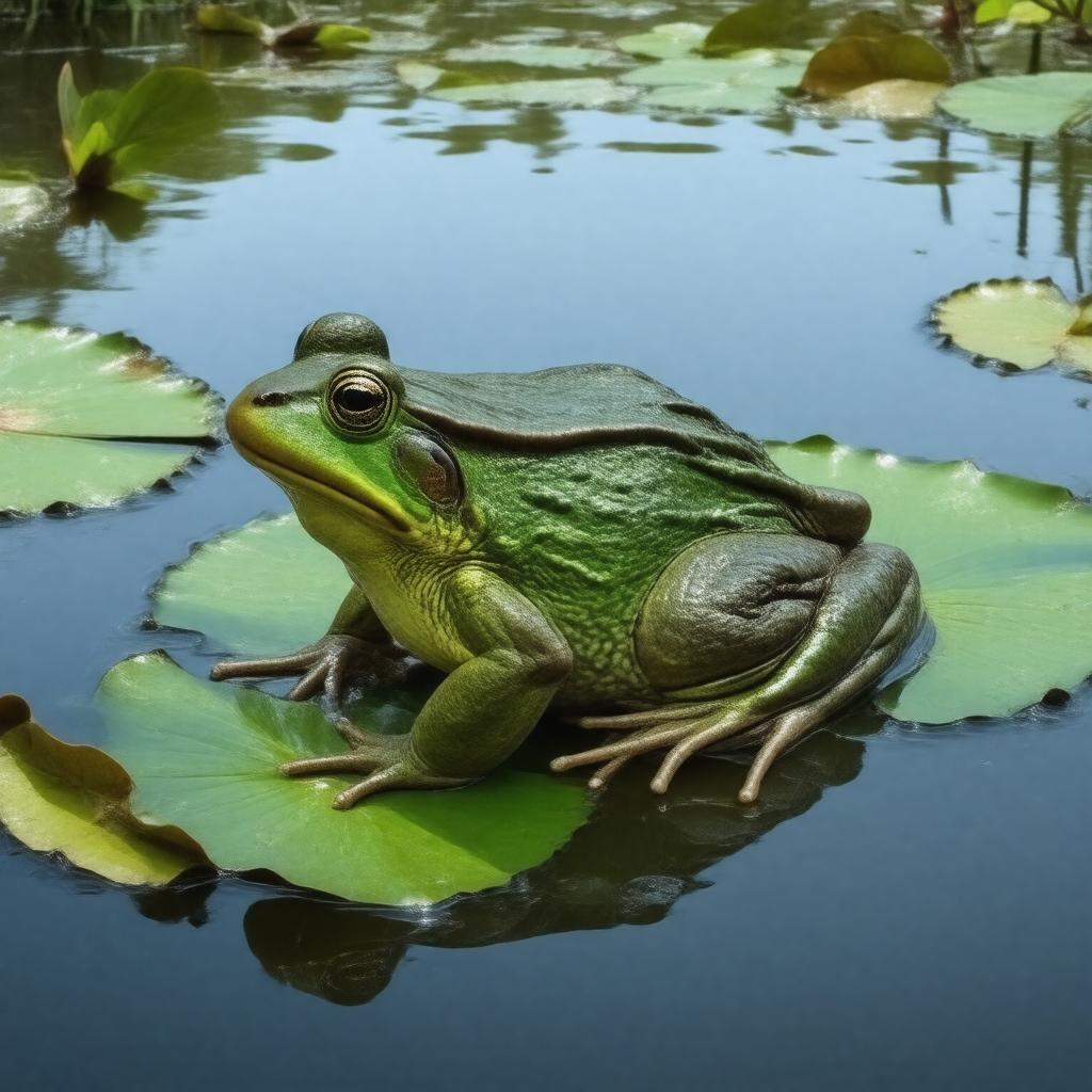 AI-created image of American bullfrog