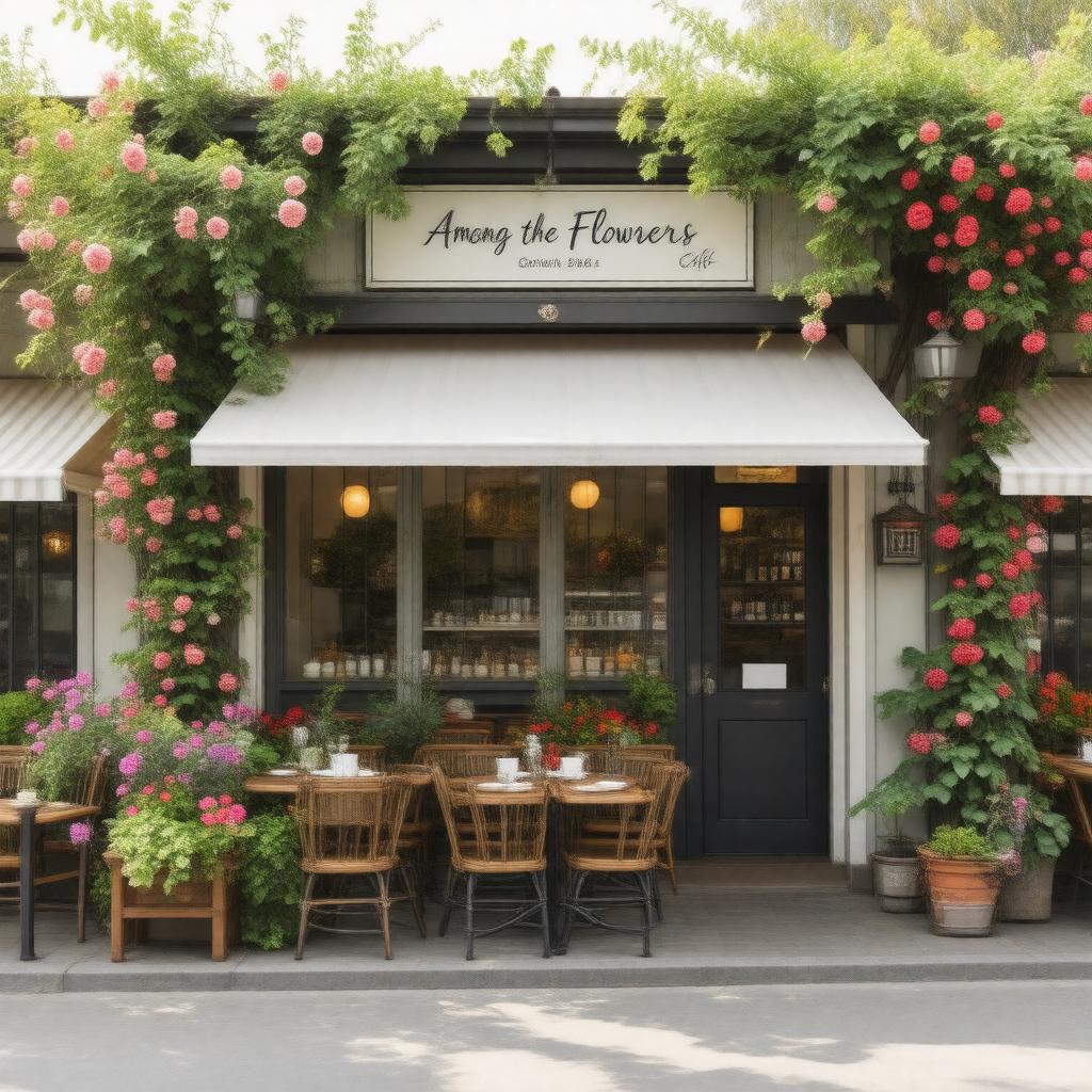 AI-created image of Among the Flowers Cafe