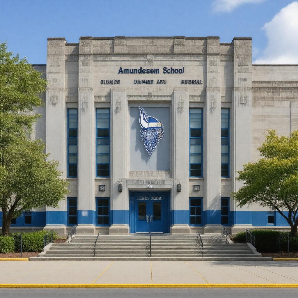 AI-created image of Amundsen High School (Chicago)