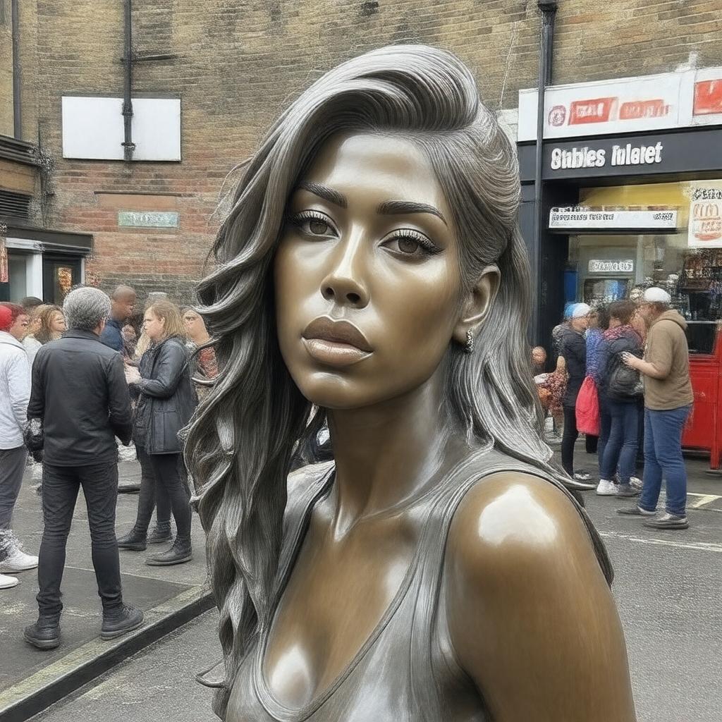 AI-created image of Amy Winehouse statue