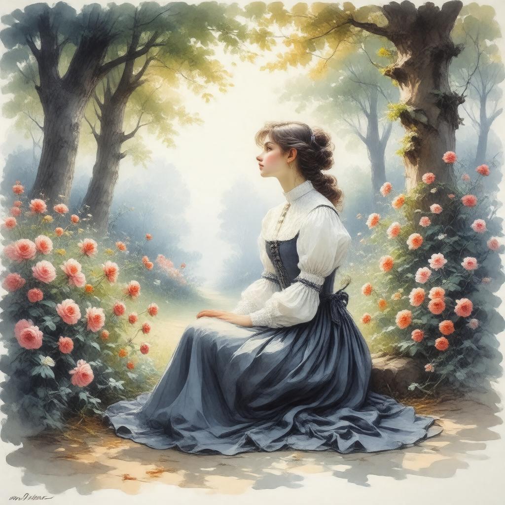 AI-created image of An Imaginative Woman