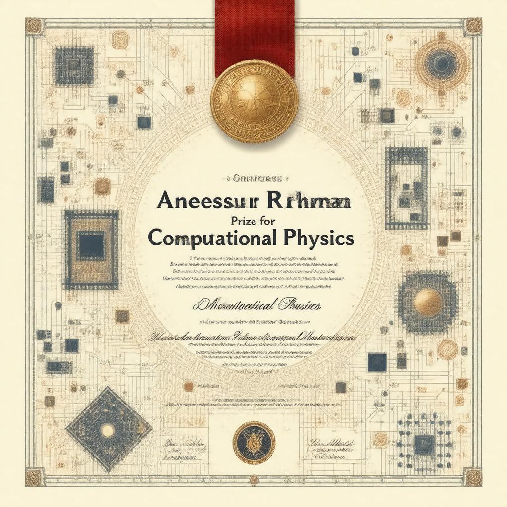Click to view larger image AI-created image of Aneesur Rahman Prize for Computational Physics