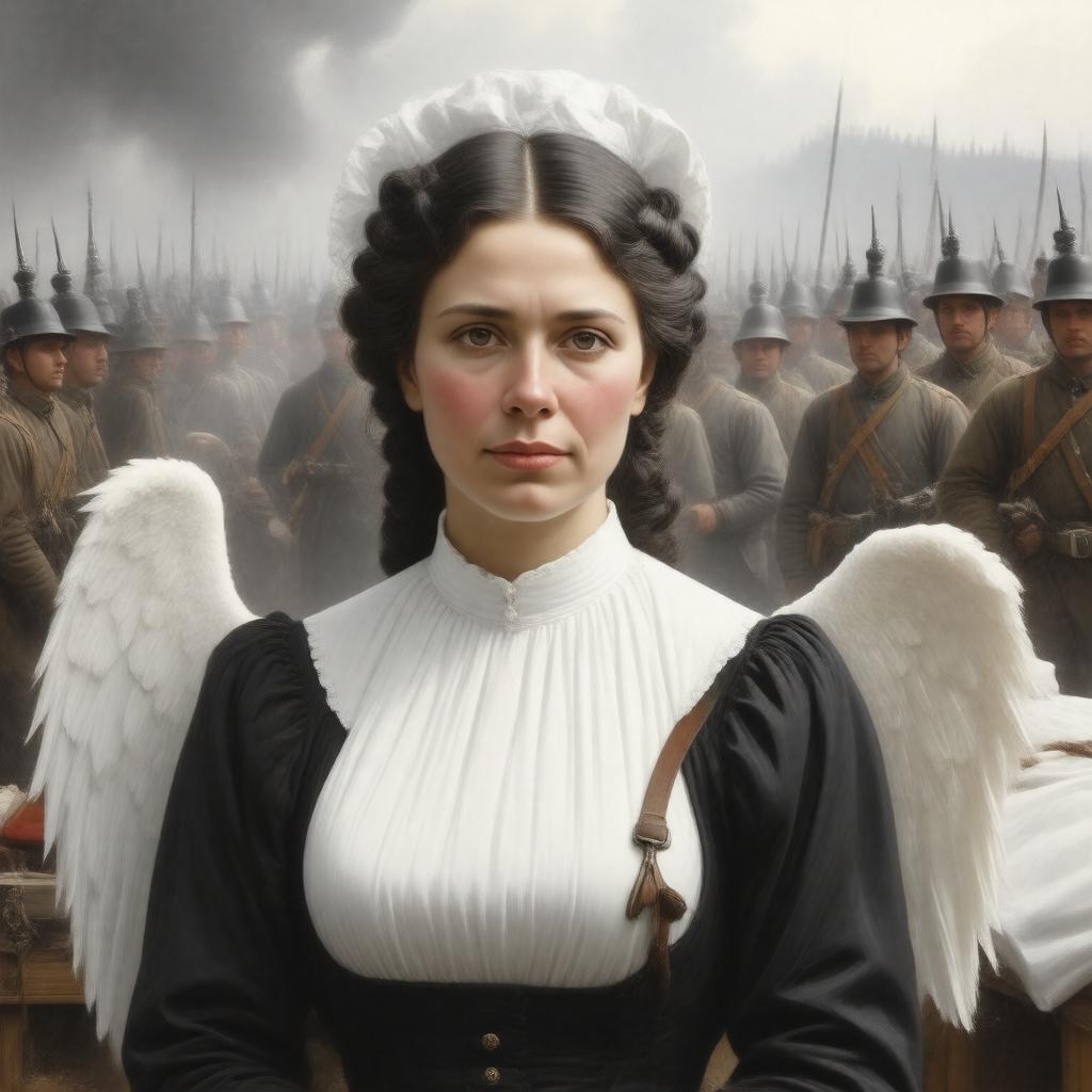 Click to view larger image AI-created image of Angel of the Battlefield