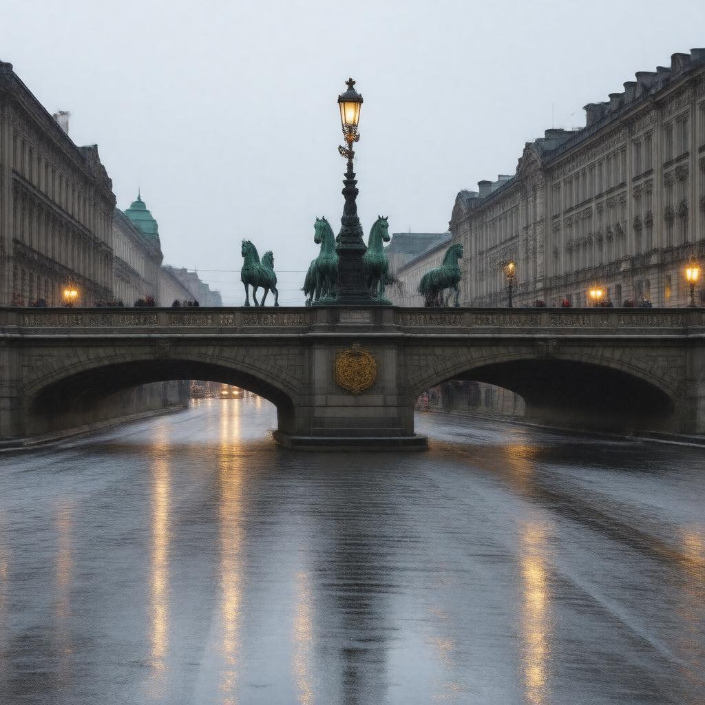 Click to view larger image AI-created image of Anichkov Bridge