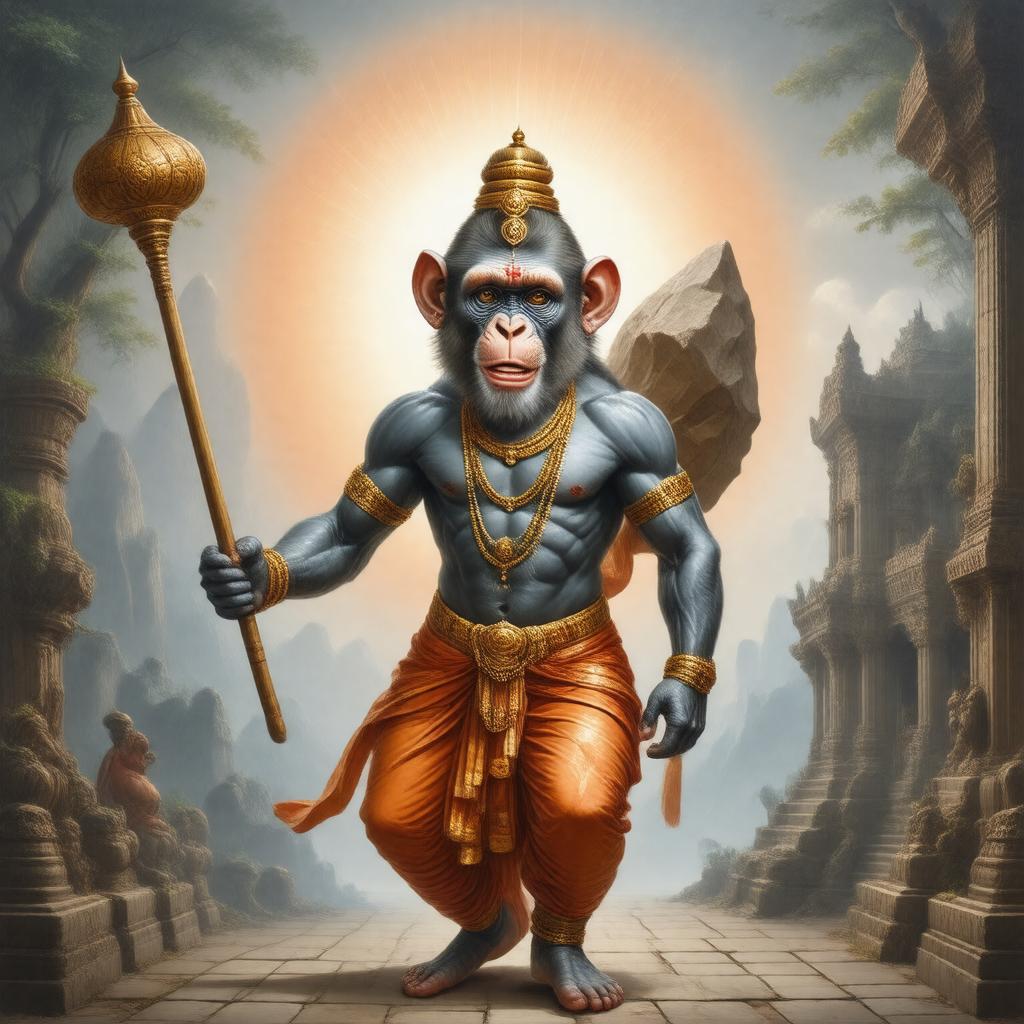 AI-created image of Anjaneya