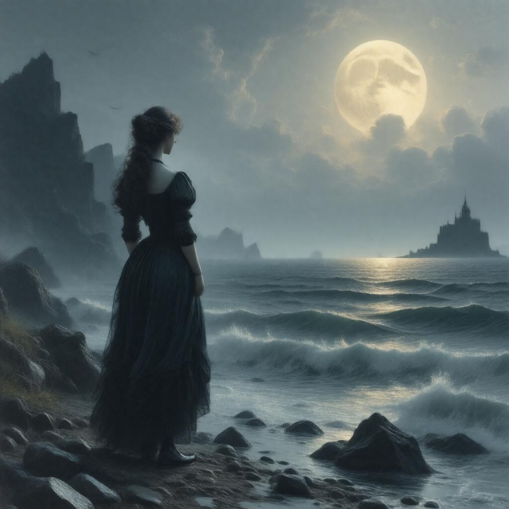 Click to view larger image AI-created image of Annabel Lee