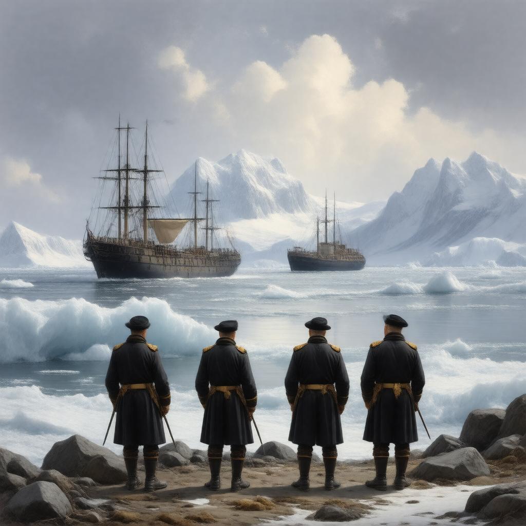 Click to view larger image AI-created image of Antarctic expedition (1839–1843)
