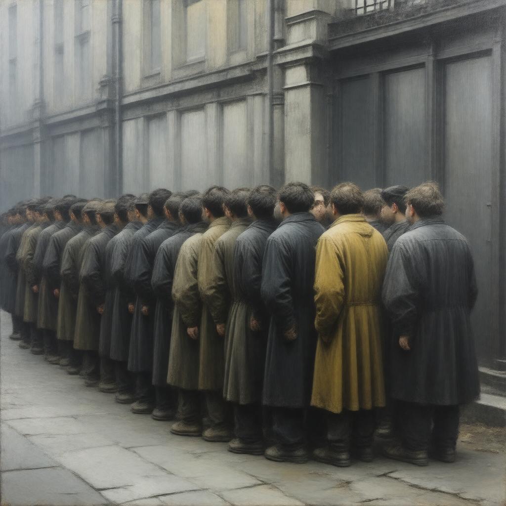 Click to view larger image AI-created image of Applicants for Admission to a Casual Ward