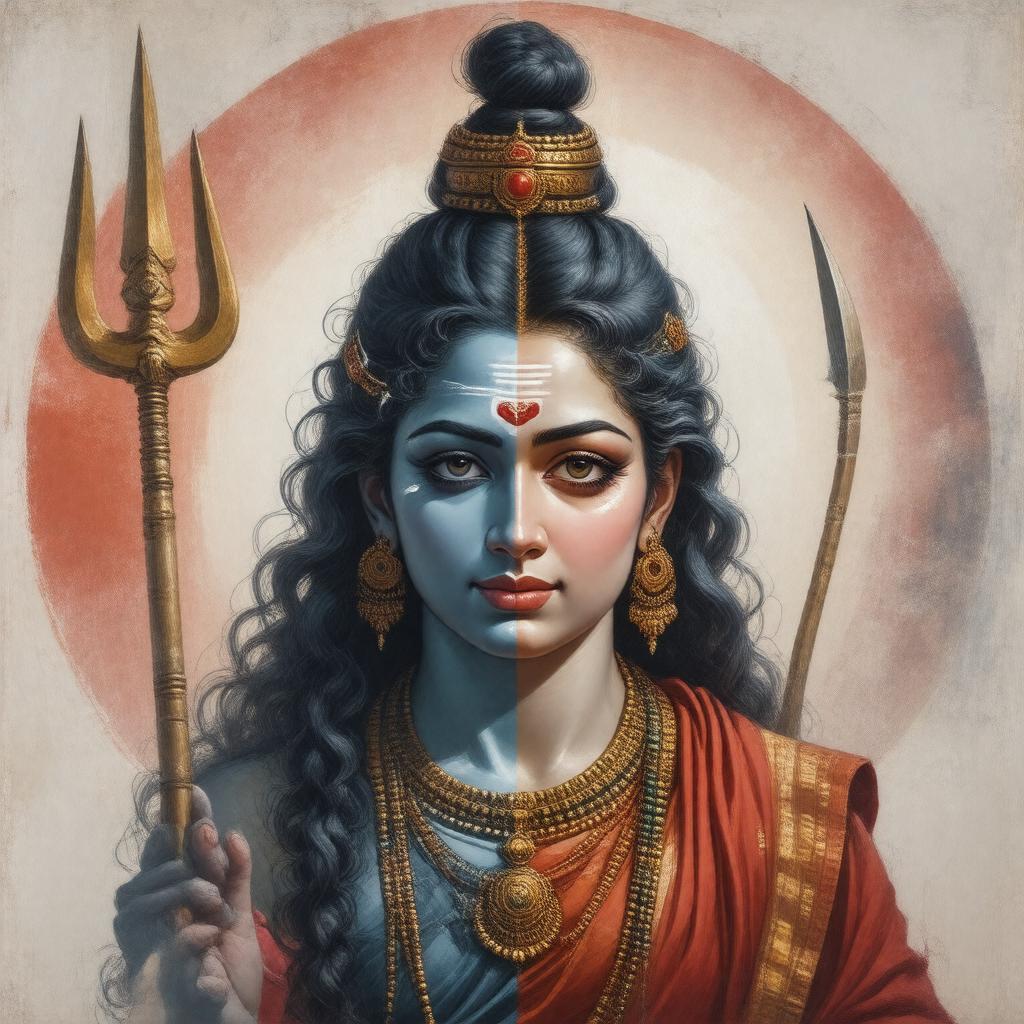 AI-created image of Ardhanarishvara