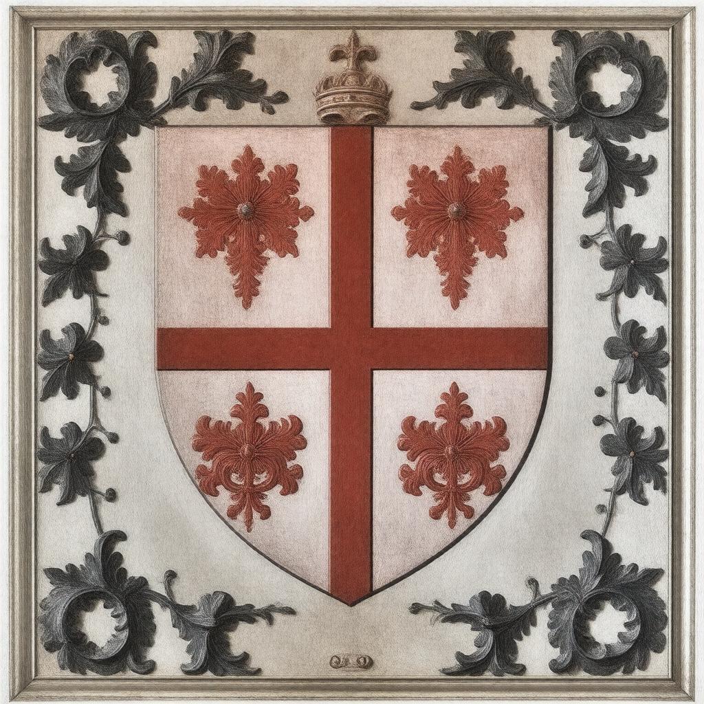 Click to view larger image AI-created image of Arms of St John's College, Cambridge