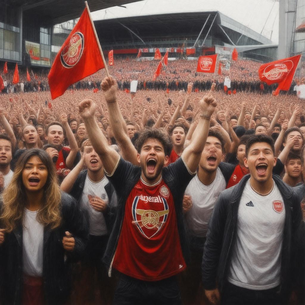 AI-created image of Arsenal F.C. supporters