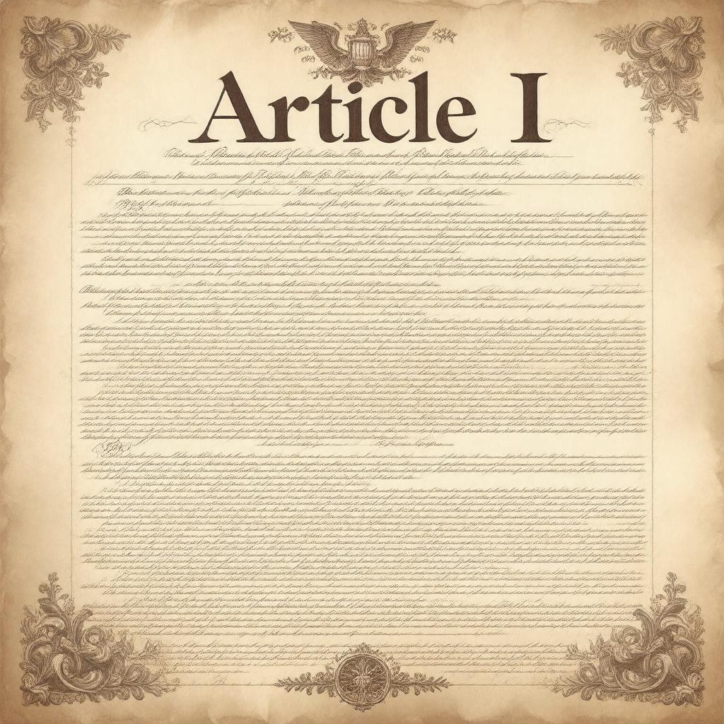 AI-created image of Article I of the United States Constitution