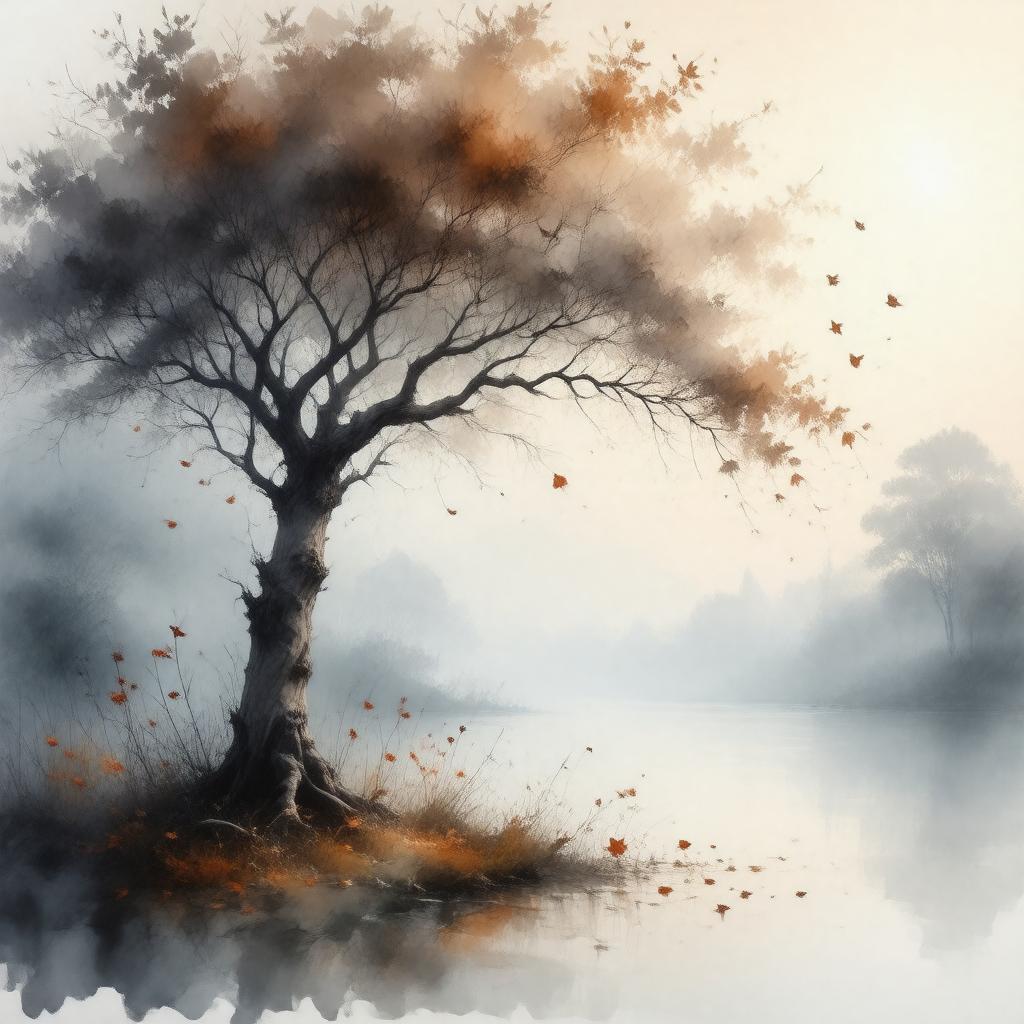 AI-created image of As imperceptibly as Grief