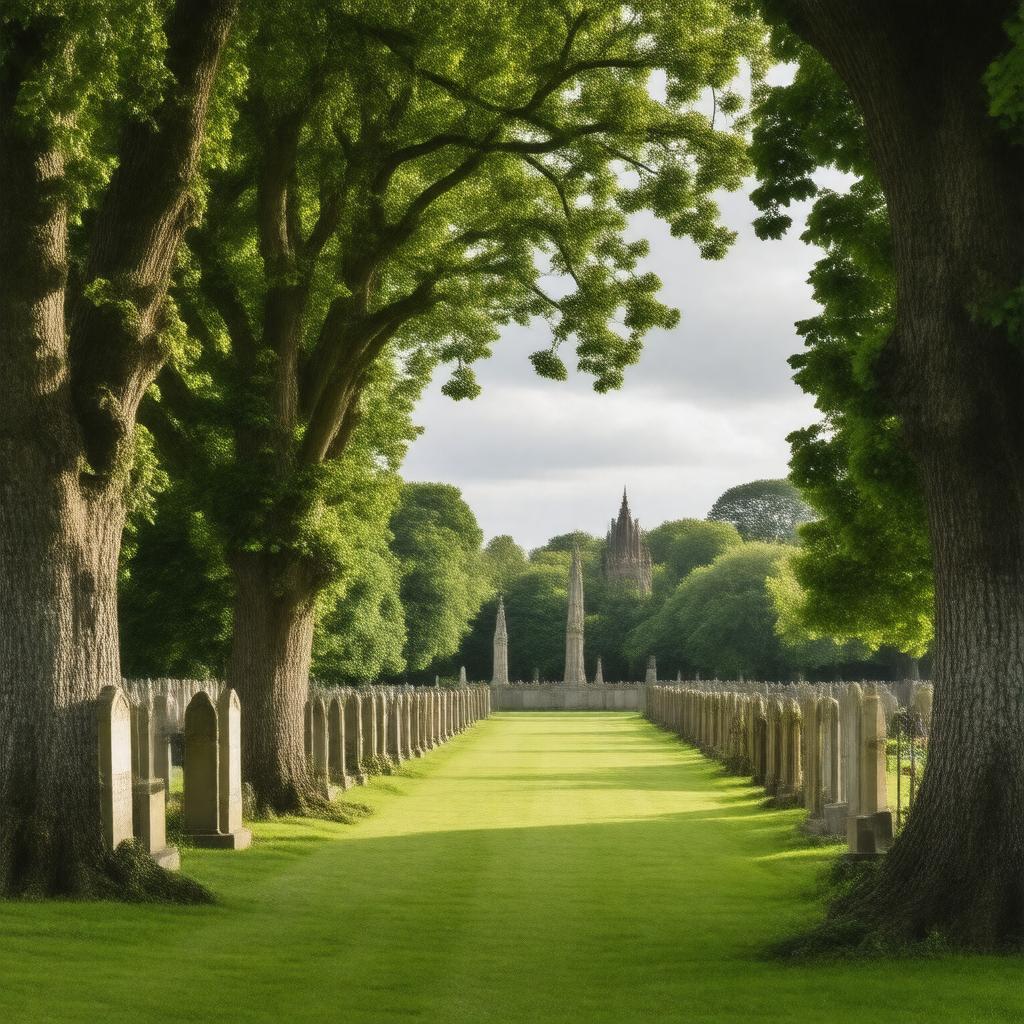 Click to view larger image AI-created image of Ascension Parish Burial Ground, Cambridge